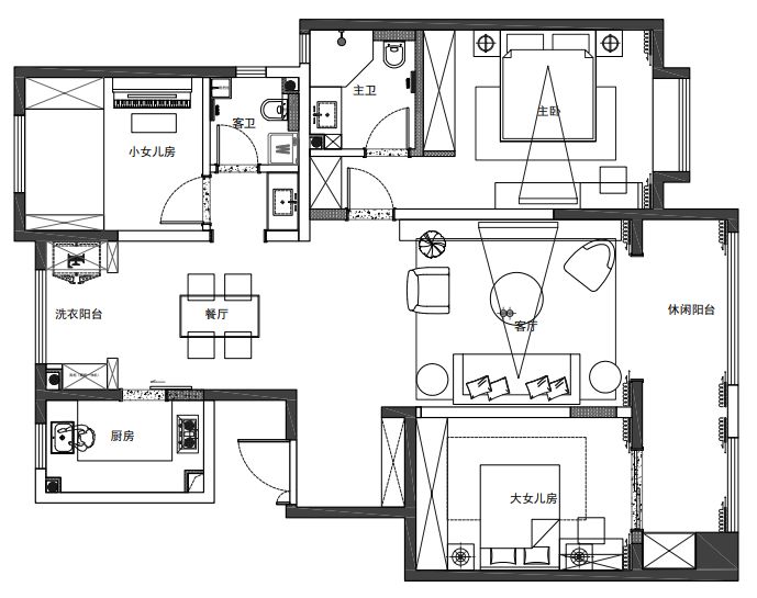 延安阳光城125m²户型乳胶漆案例实景赏析