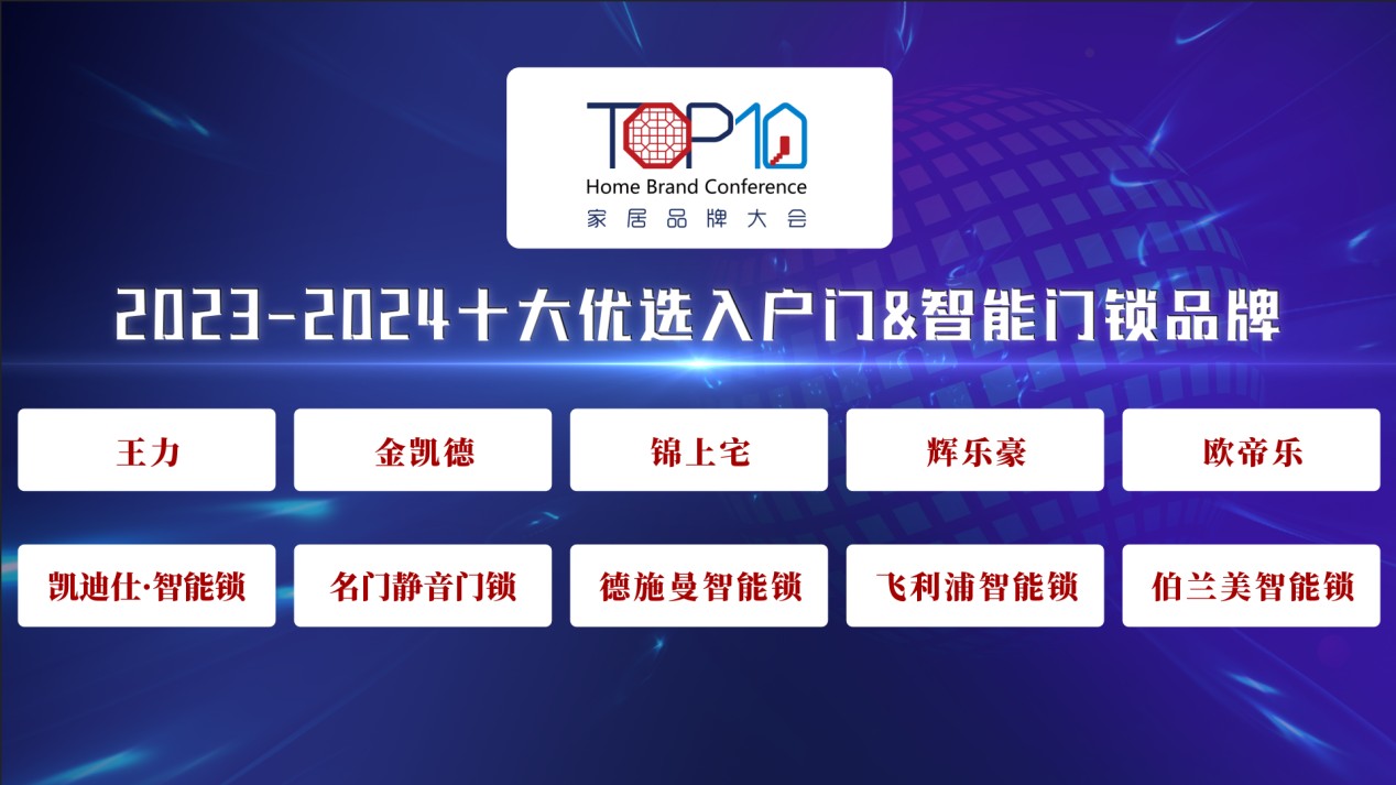 2023-2024十大优选入户门&智能门锁品牌公开发布